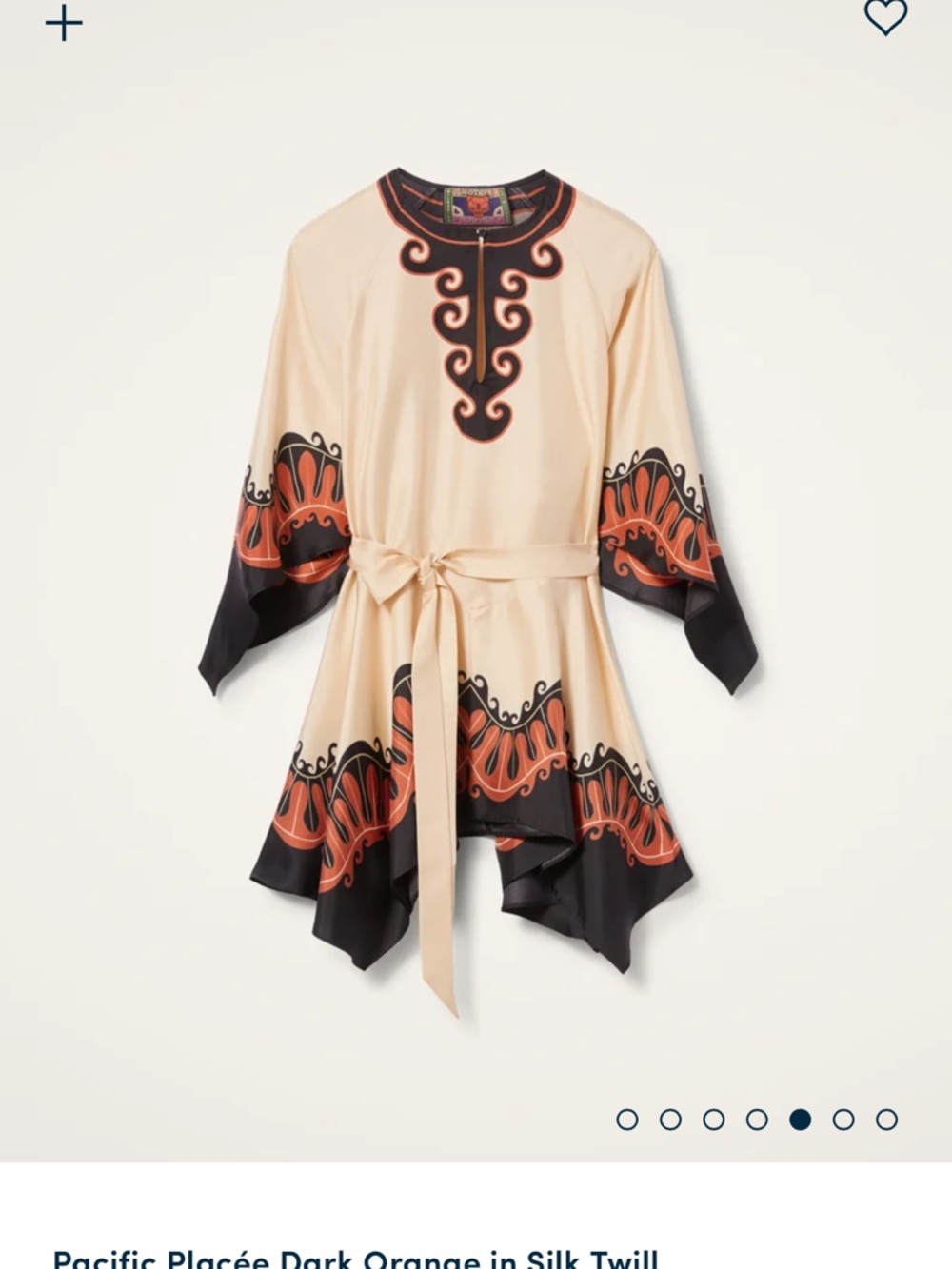 Silk dress with Dark Orange & Black Border